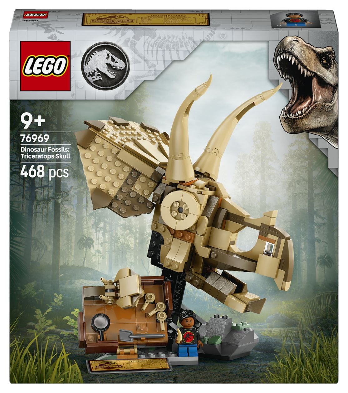 Jurassic World Dinosaurier-Fossilien Triceratops-Schädel Bauset 468 Teile  (Mehrfarbig) 