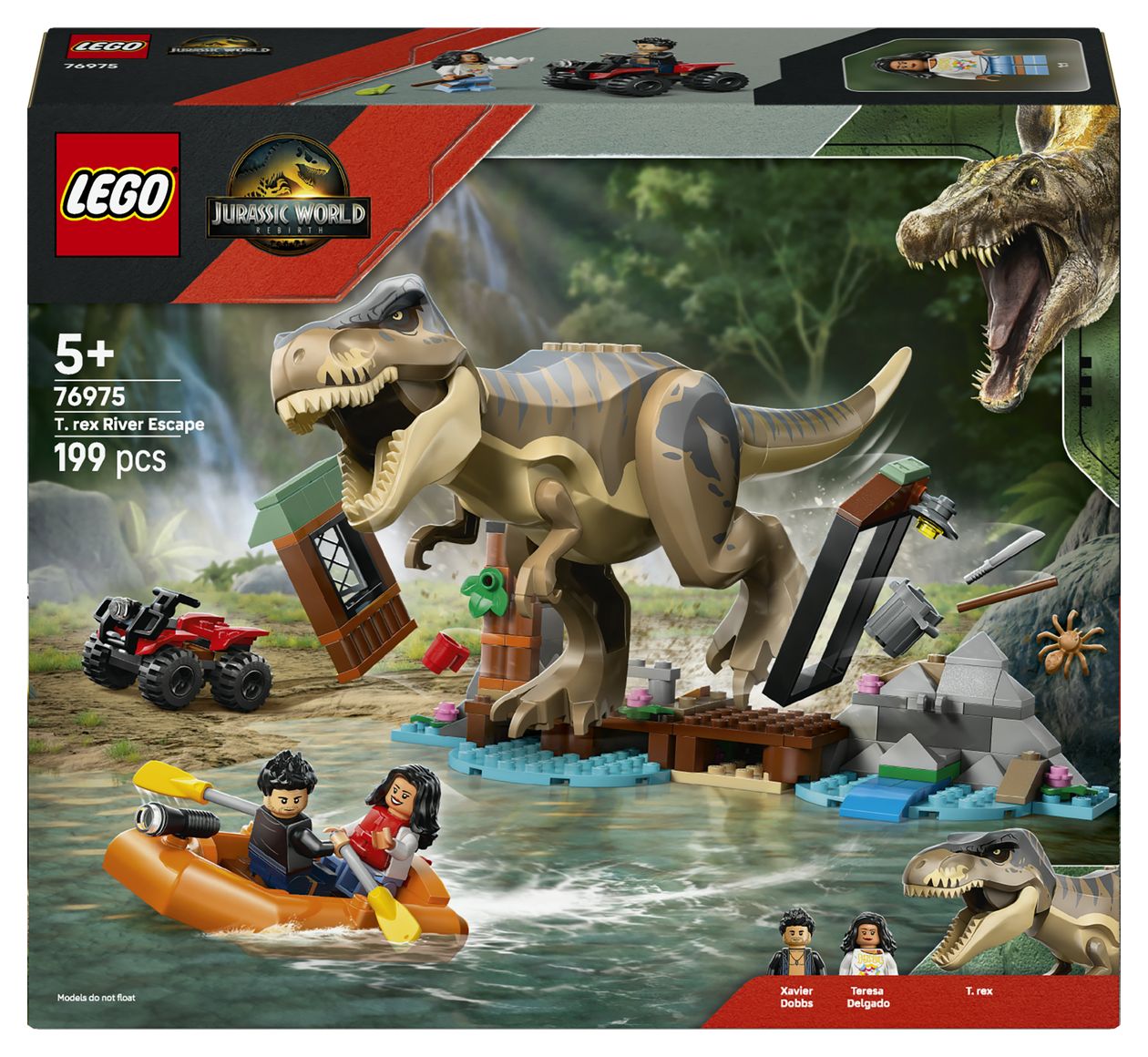 Jurassic World Flucht vor dem T.Rex Bauset 199 Teile  (Mehrfarbig) 