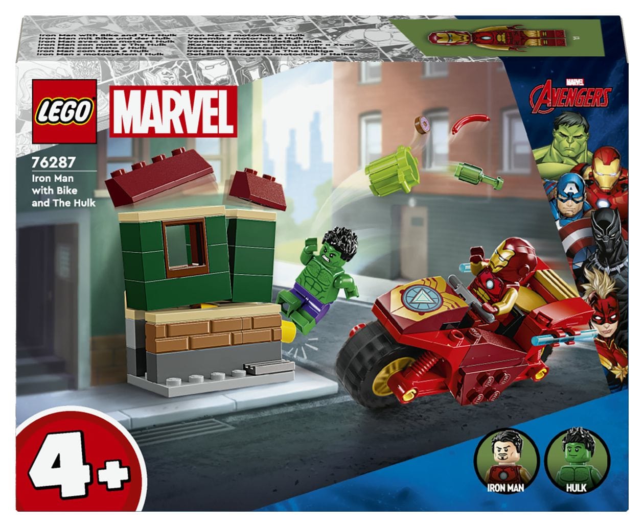 Marvel Iron Man mit Bike und der Hulk Bauset 68 Teile  (Mehrfarbig) 