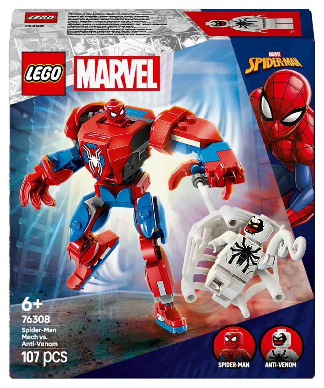Marvel Spider-Man Mech vs. Anti-Venom Bauset 107 Teile  (Mehrfarbig) 