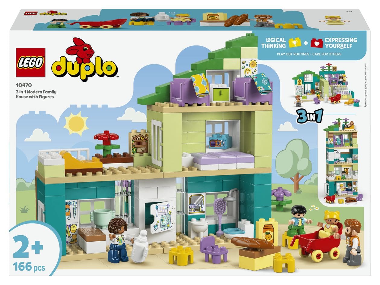 Modernes Familienhaus mit Figuren – 3-in-1-Set 