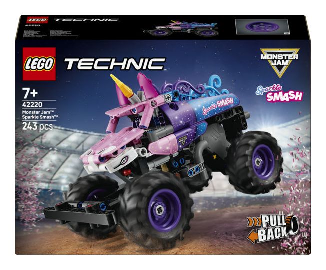 Monster Jam™ Sparkle Smash™ mit Rückziehmotor 