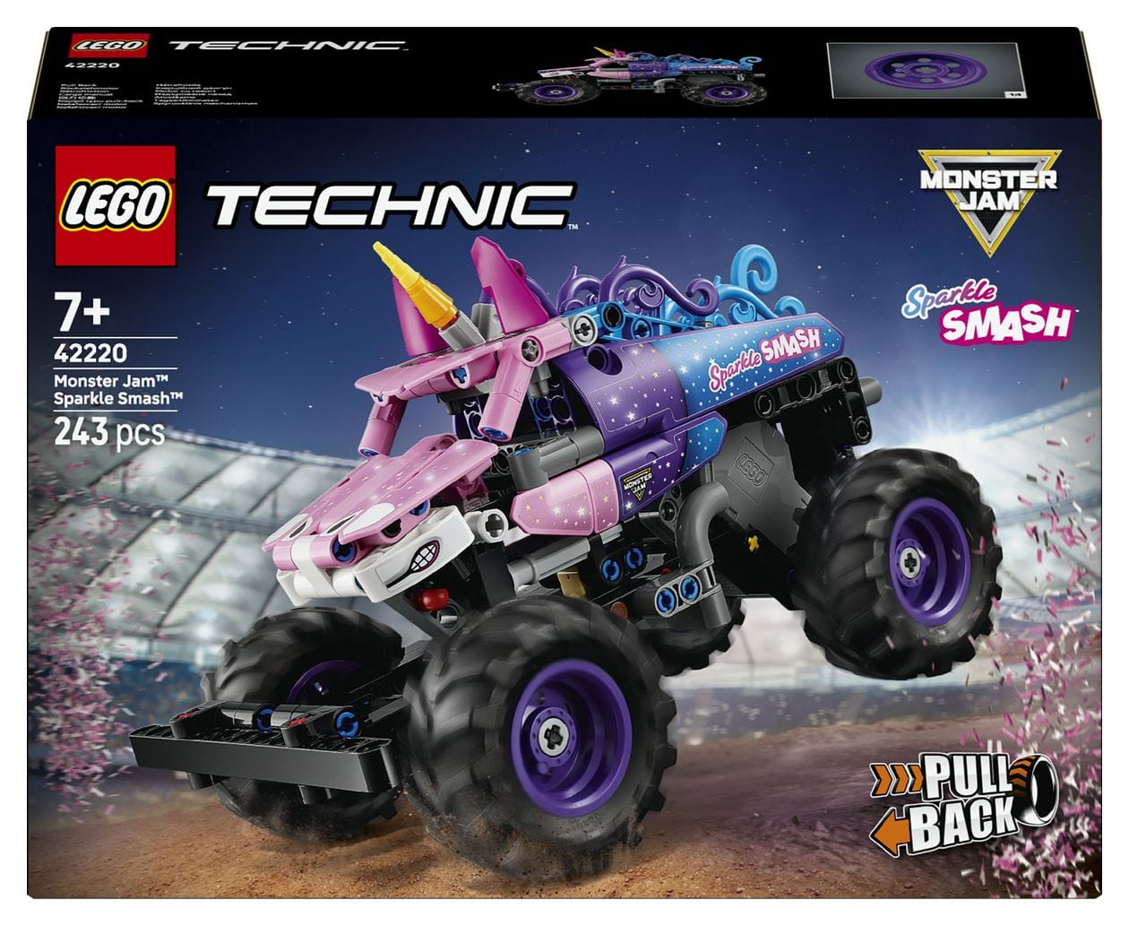 Monster JamTM Sparkle SmashTM mit Rückziehmotor 