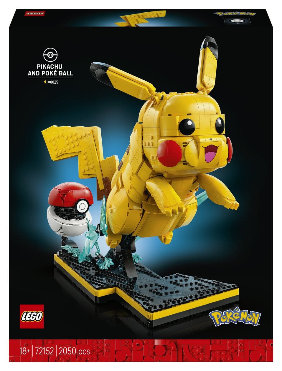 Pokemon Pikachu und Pokeball Bauset 2050 Teile  (Mehrfarbig) 