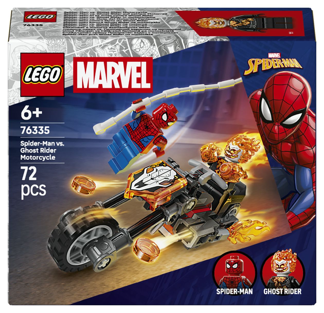 Spider-Man vs. Ghost Rider auf seinem Motorrad 
