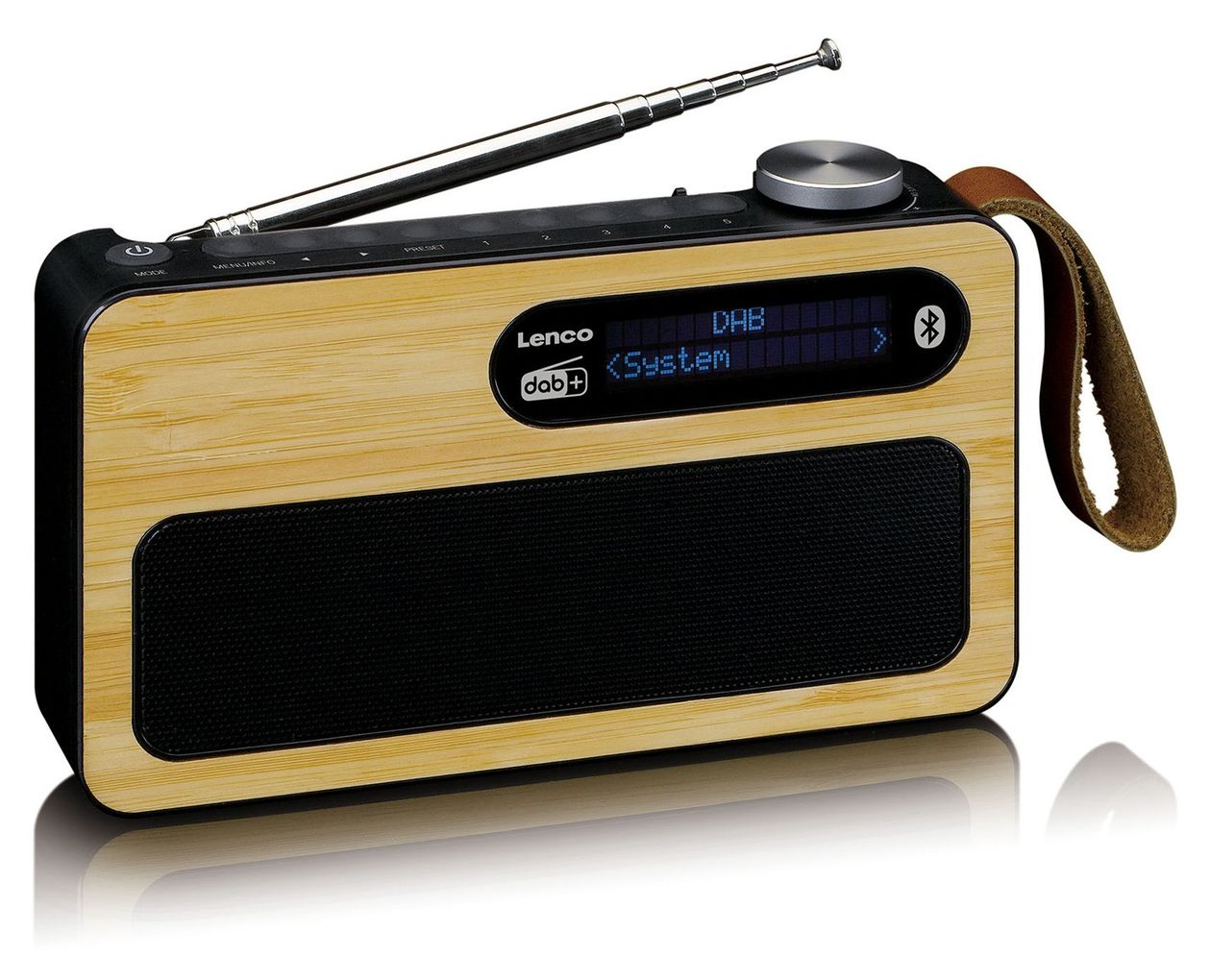 PDR-040 Bluetooth DAB+, FM Tragbar Radio (Bambus, Schwarz) 