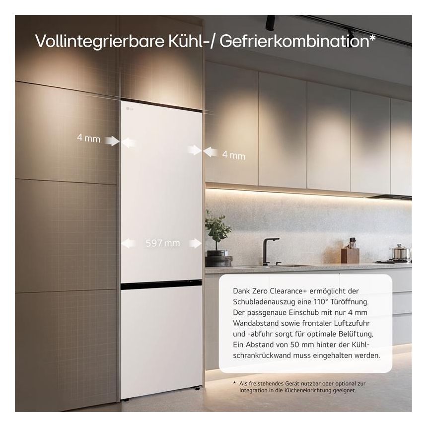 GBBS322BSW 262 l / 113 l Kühl-Gefrierkombi freistehend NoFrost 139 kWh Jahr  (Weiß) 