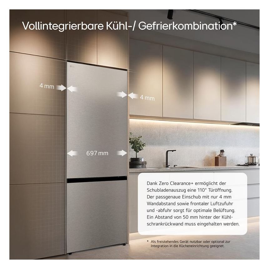 GBBW322CPY 326 l / 139 l Kühl-Gefrierkombi freistehend NoFrost 191 kWh Jahr  (Silber) 