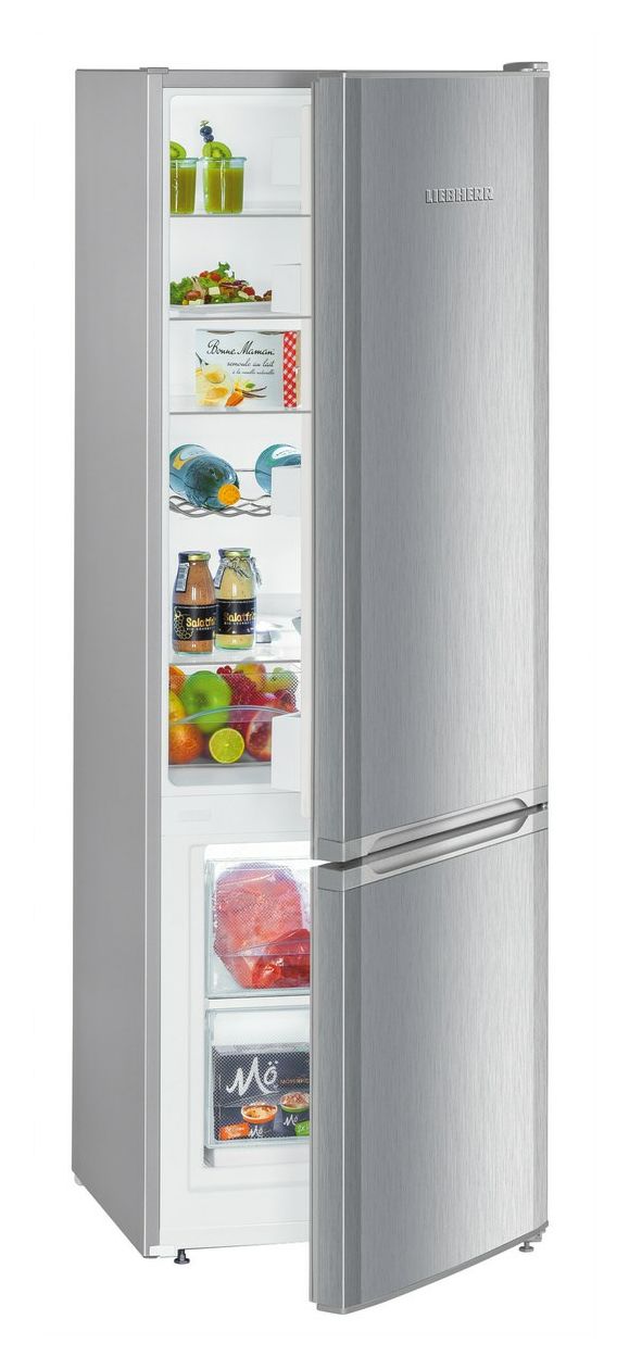 CUele2831-26 212 l / 54 l Kühl-Gefrierkombi freistehend 192 kWh Jahr  (Silber) 