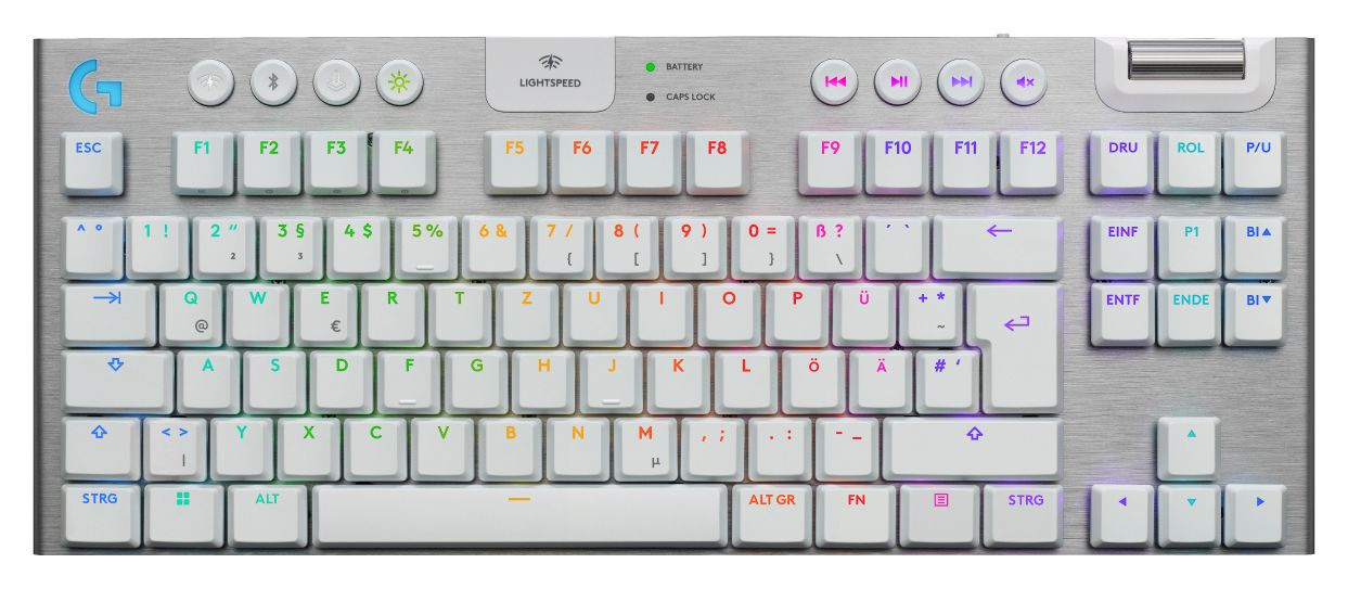 G915X Lightspeed LED Gaming Tastatur USB + RF Wireless + Bluetooth  (Weiß) 