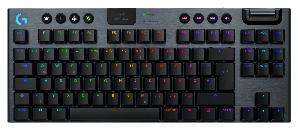 G915X Lightspeed LED Gaming Tastatur USB + RF Wireless + Bluetooth  (Schwarz) 