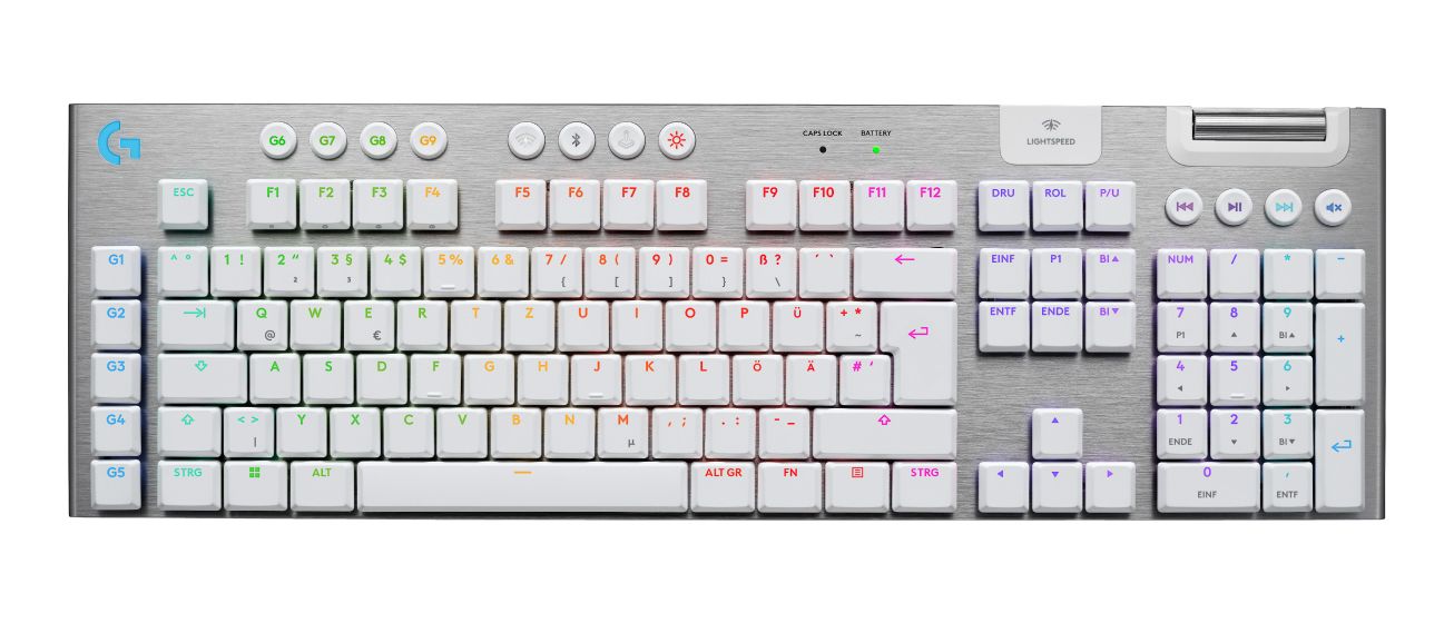 G915X Lightspeed LED Gaming Tastatur RF Wireless + Bluetooth 2.4 GHz  (Weiß) 