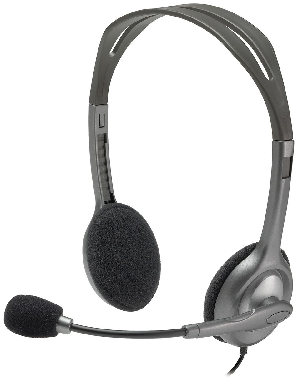 H110 Ohraufliegender Kopfhörer Kabelgebunden (Schwarz, Silber) 