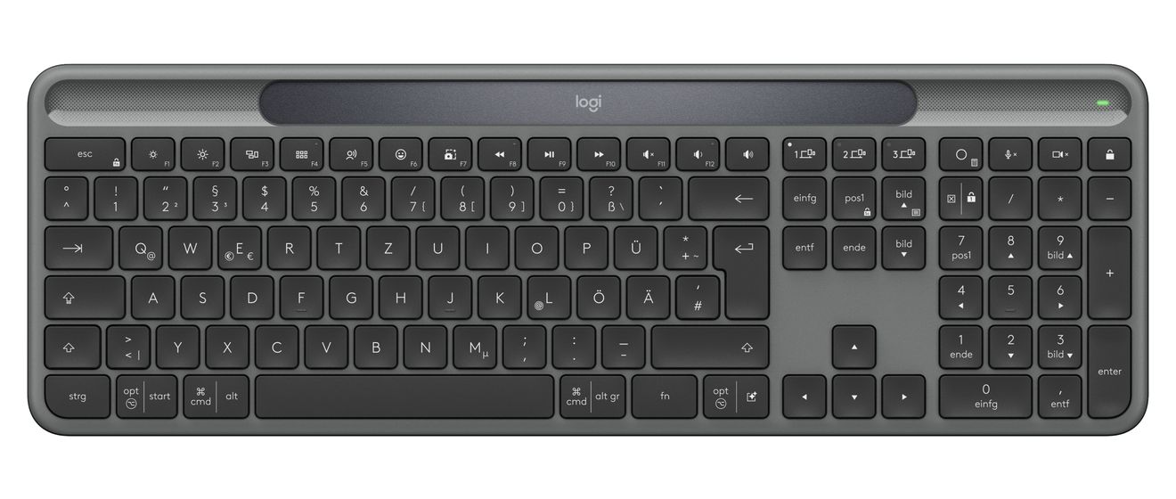 K980 Signature Slim Solar+ Universal Tastatur RF Wireless + Bluetooth 2.4 GHz  (Graphit) 