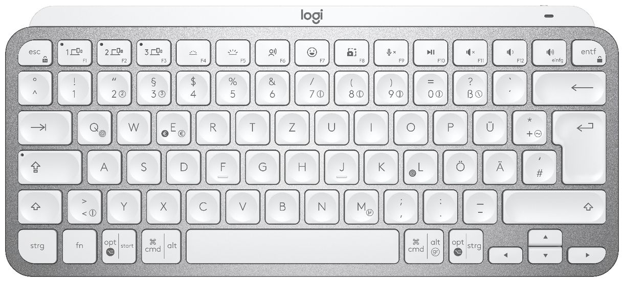 MX Keys Mini Minimalist Wireless Illuminated LED Büro Tastatur (Grau) 