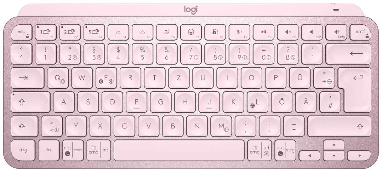 MX Keys Mini Minimalist Wireless Illuminated LED Büro Tastatur (Pink) 