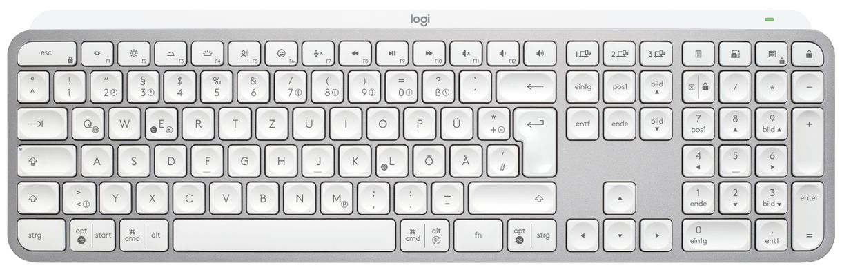 MX Keys S LED Universal Tastatur (Aluminium, Weiß) 