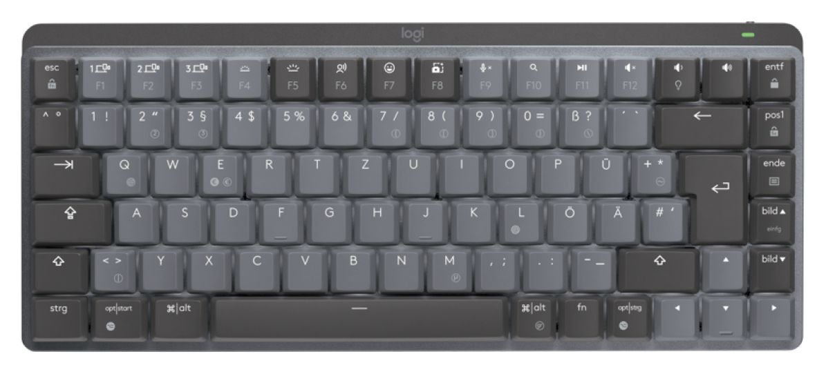 MX Mini Mechanical LED Büro Tastatur (Graphit, Grau) 