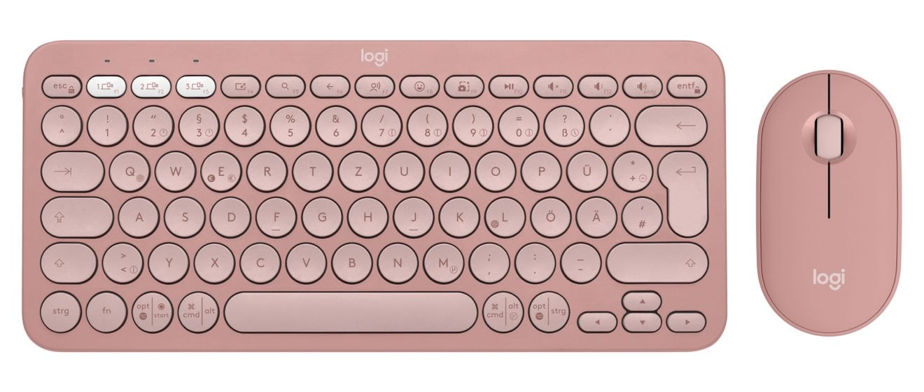 Pebble 2 Combo Universal Tastatur RF Wireless + Bluetooth  (Pink) 