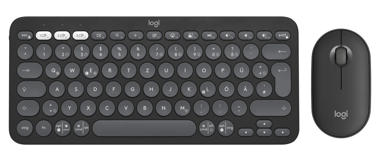 Pebble 2 Combo Universal Tastatur RF Wireless + Bluetooth  (Graphit) 
