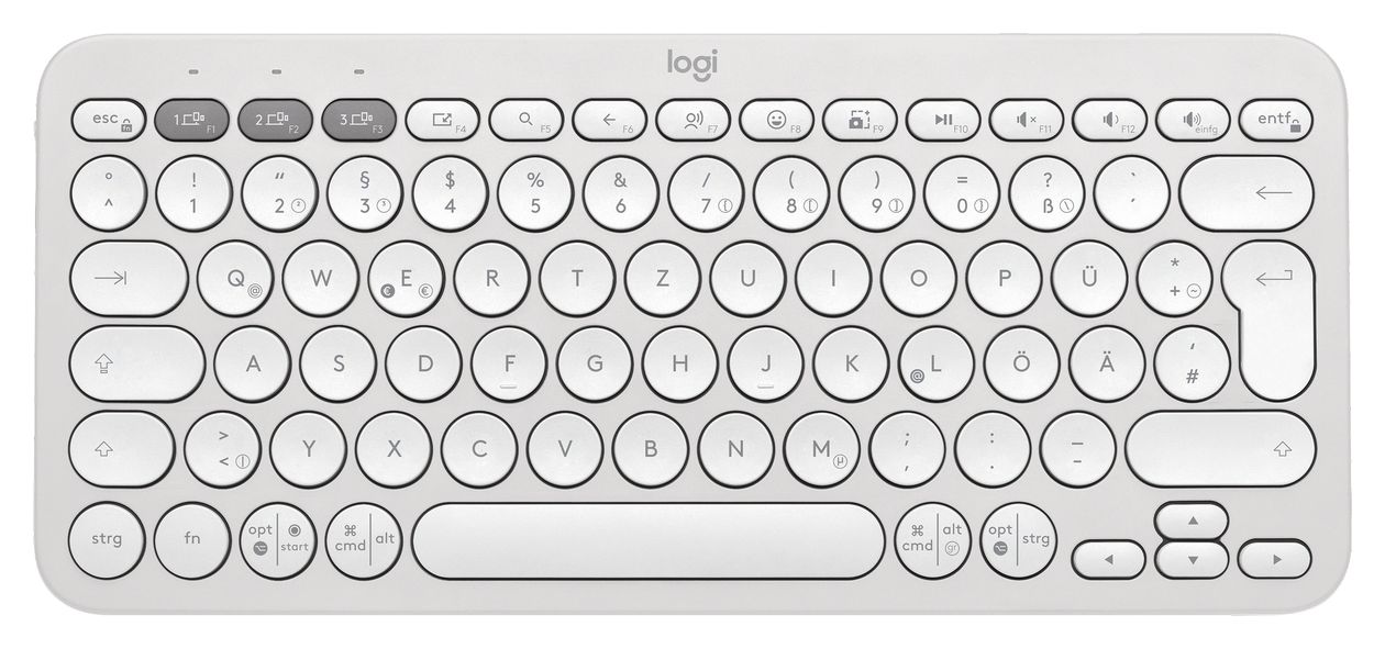 Pebble Keys 2 K380s Universal Tastatur Bluetooth  (Weiß) 