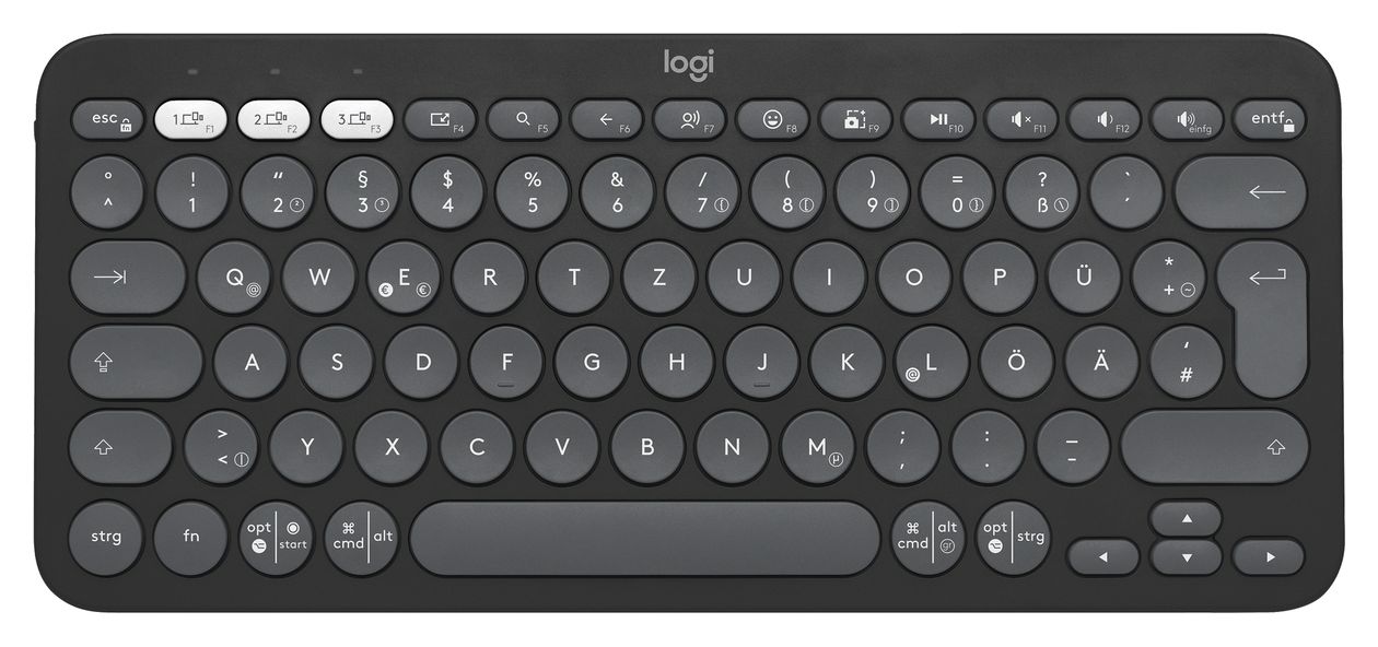 Pebble Keys 2 K380s Universal Tastatur Bluetooth  (Graphit) 