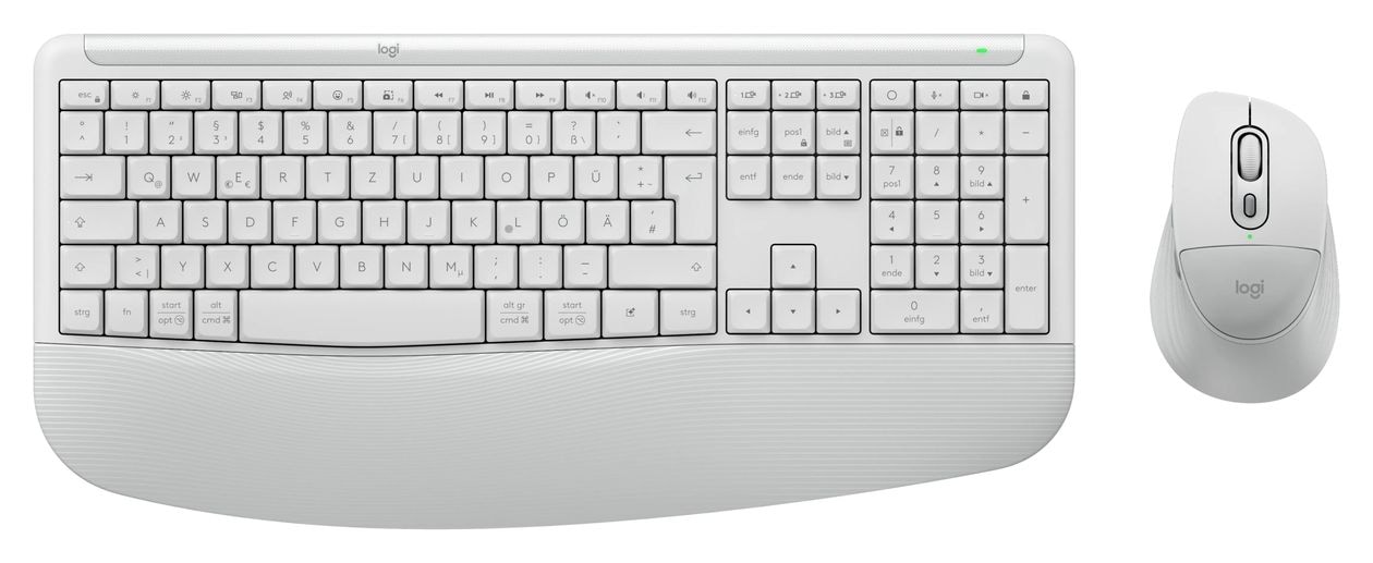 MK880 Signature Comfort Plus Combo Universal Tastatur RF Wireless + Bluetooth 2.4 GHz  (Weiß) 