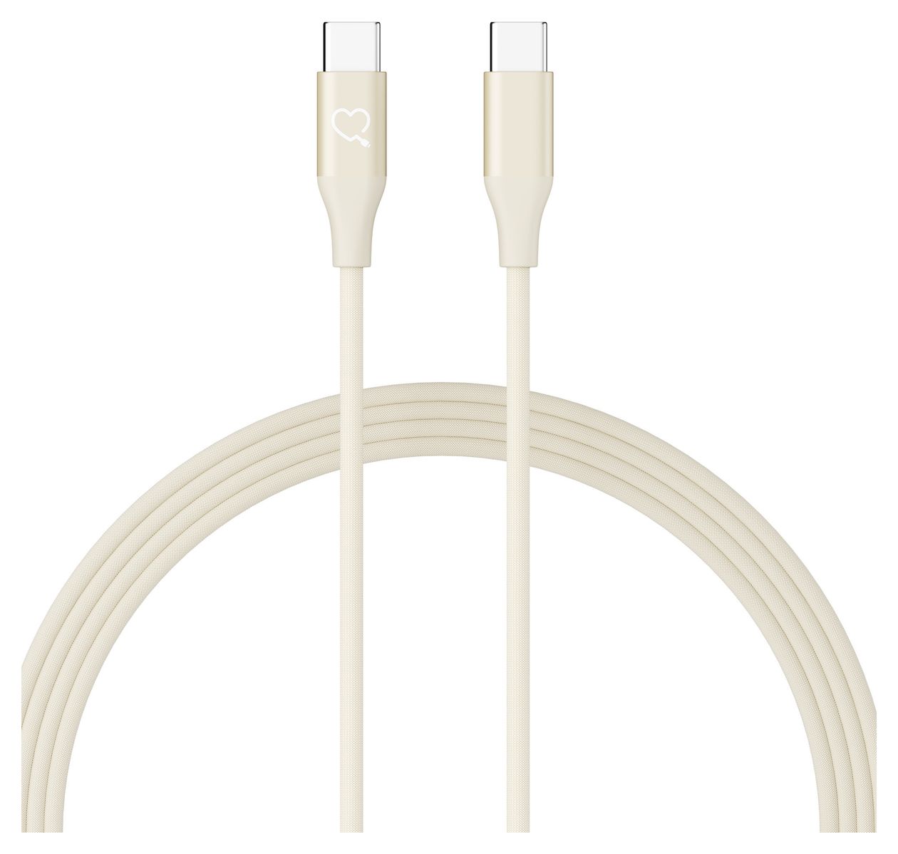 Premium Ladekabel 0,48 Gbit/s Stecker Rundkabel USB C auf USB C bis 60 W 1,5 m  (Beige) 
