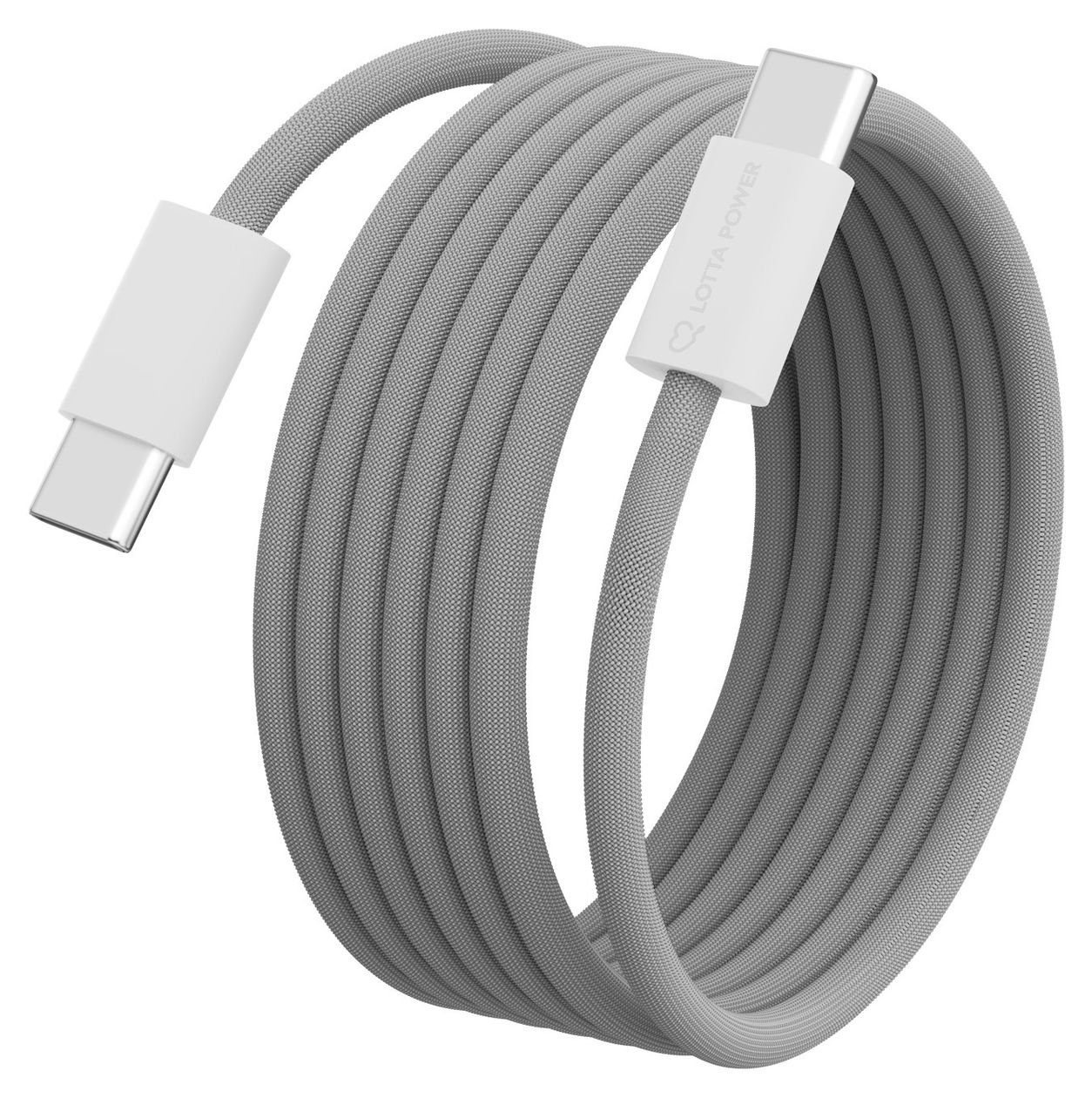 Magnetisches Ladekabel 0,48 Gbit/s Stecker Rundkabel USB C auf USB C bis 100 W 1,5 m  (Grau) 