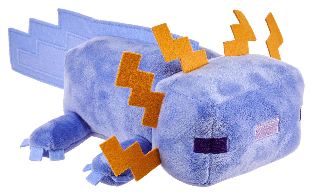 Minecraft weiches Spielzeug blaues Axolotl, ca. 20 cm große weiche Sammelfigur, vom Videospiel inspirierter Charakter 