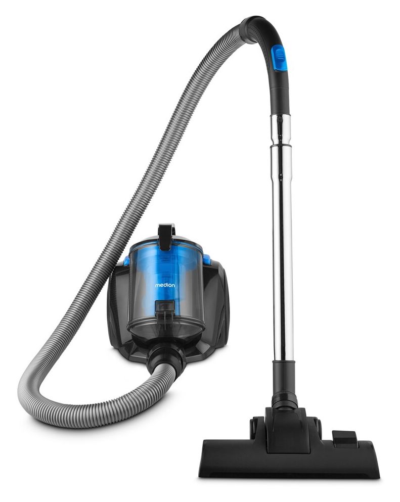 E2001 MD12078 Bodenstaubsauger Beutellos 800 W HEPA (Transparent, Schwarz, Blau) 