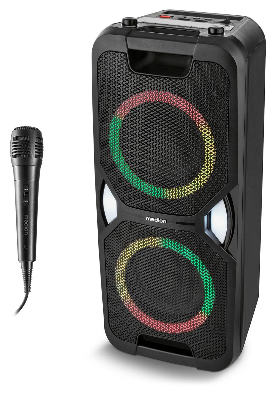 Life-1 Pure MD400000 50 W Bluetooth Lautsprecher Laufzeit bis 26 h  (Schwarz) 