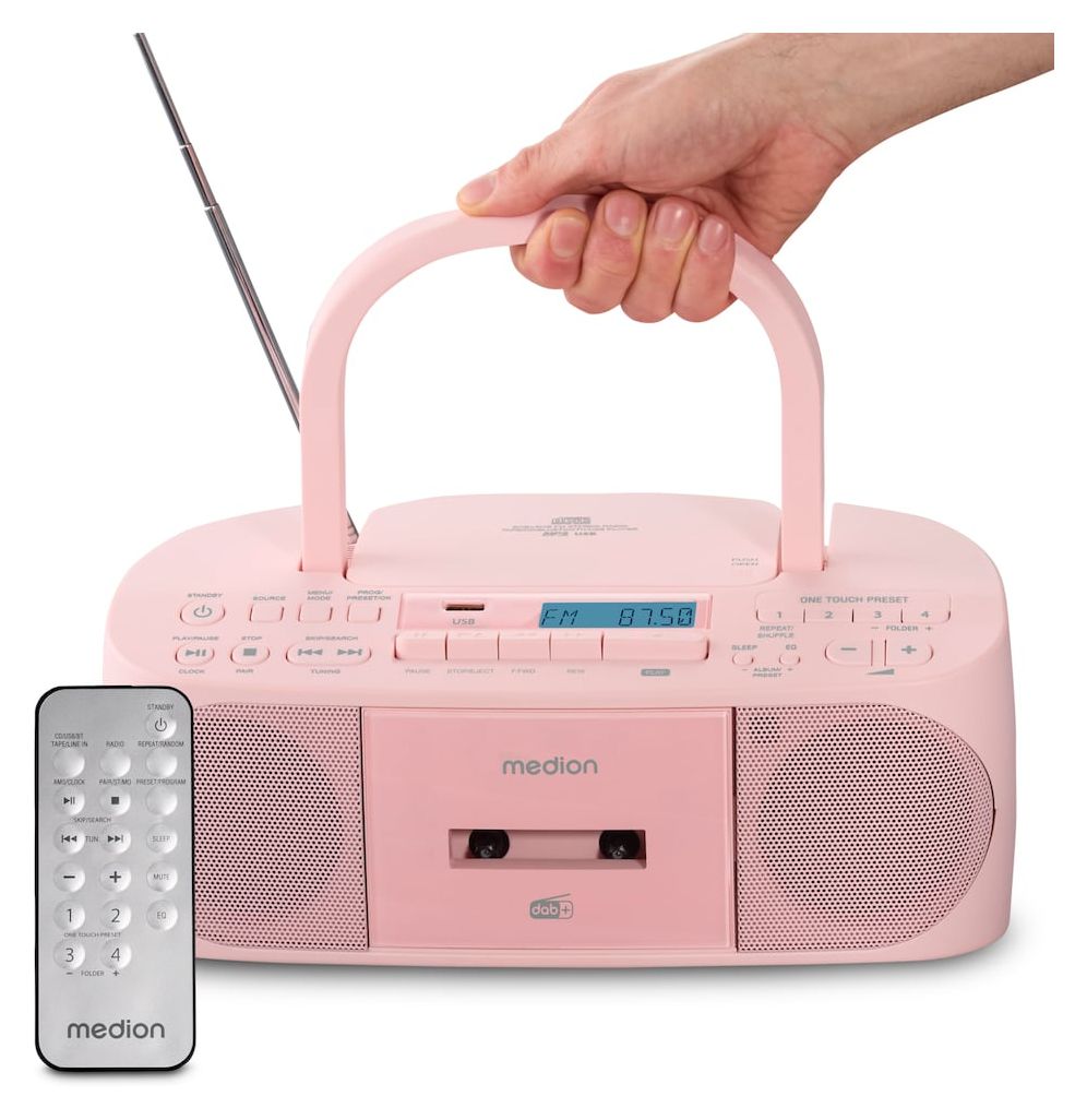Life DRX-1 Plus Boombox Bluetooth DAB+, FM, PLL Radio Persönlich  (Rose) 