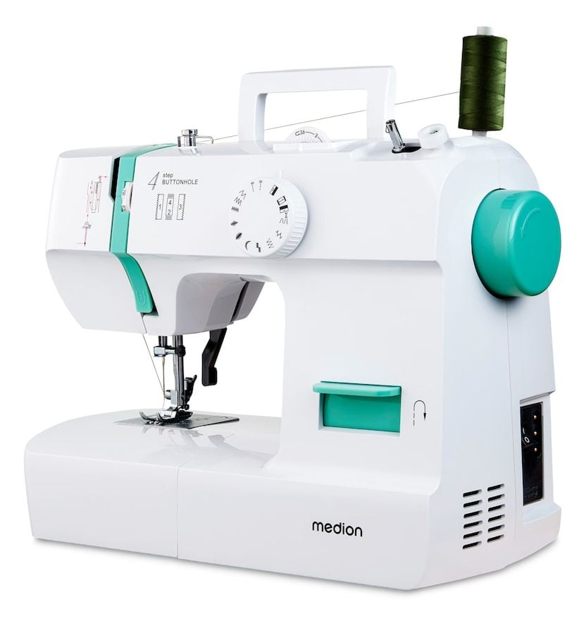 LIFE Nähmaschine SM70 (MD 11179) 12 verschiedene Stickmuster, 4-Stufen-Knopfloch, einstellbare Stichlänge, 70-Watt-Motorleistung 