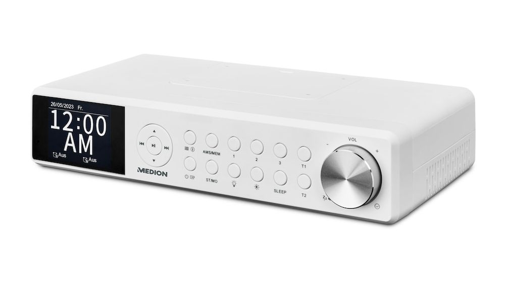 Life P66750 Bluetooth DAB+, PLL, UKW Radio Uhr  (Weiß) 