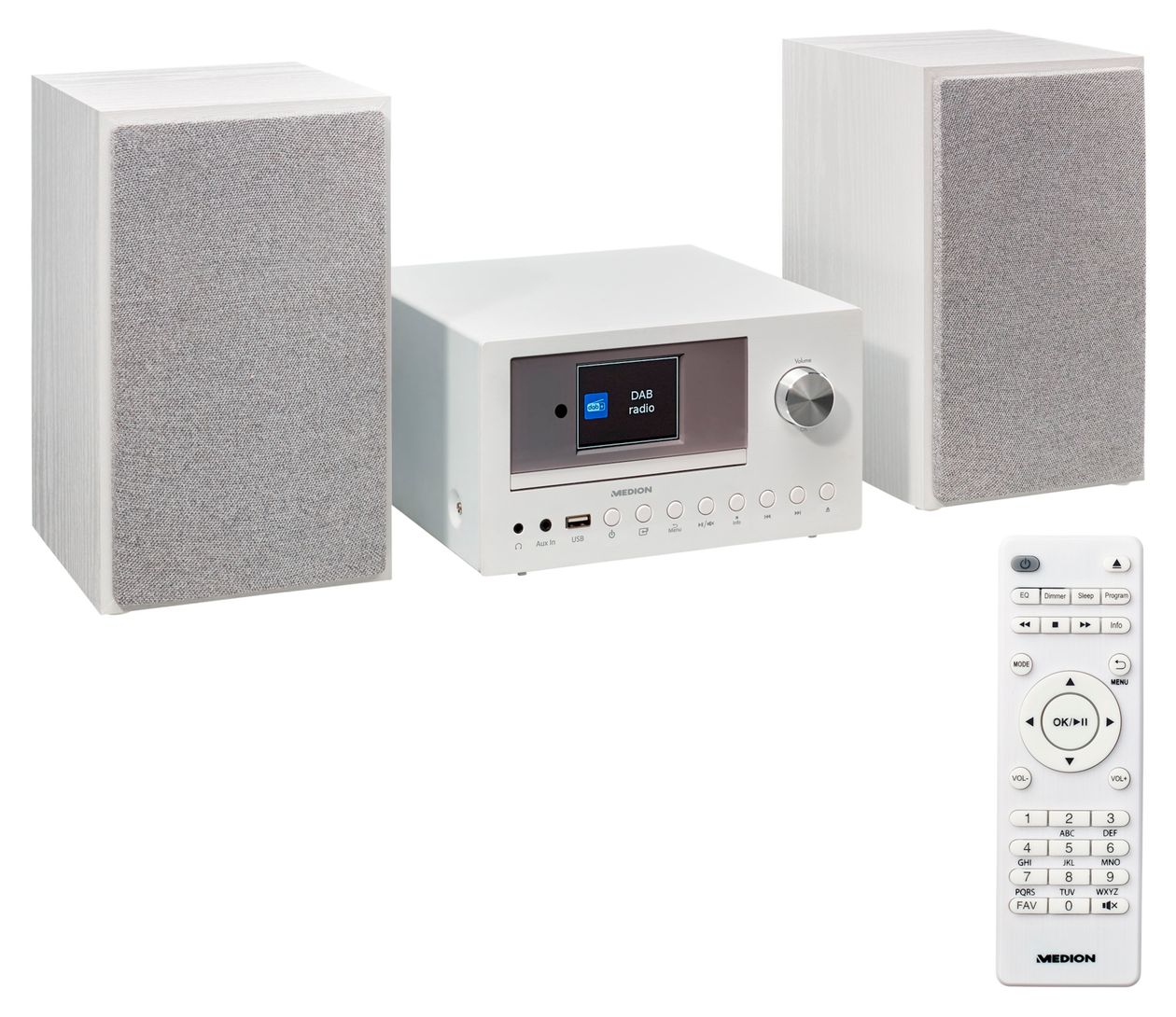 Life P85003 Heim-Audio-Mikrosystem AM, DAB+, FM 30 W Bluetooth  (Weiß) 