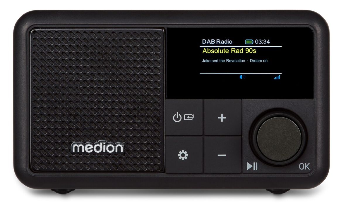 Life S66822 Bluetooth DAB+, UKW Radio Tragbar IPX1  (Schwarz) 