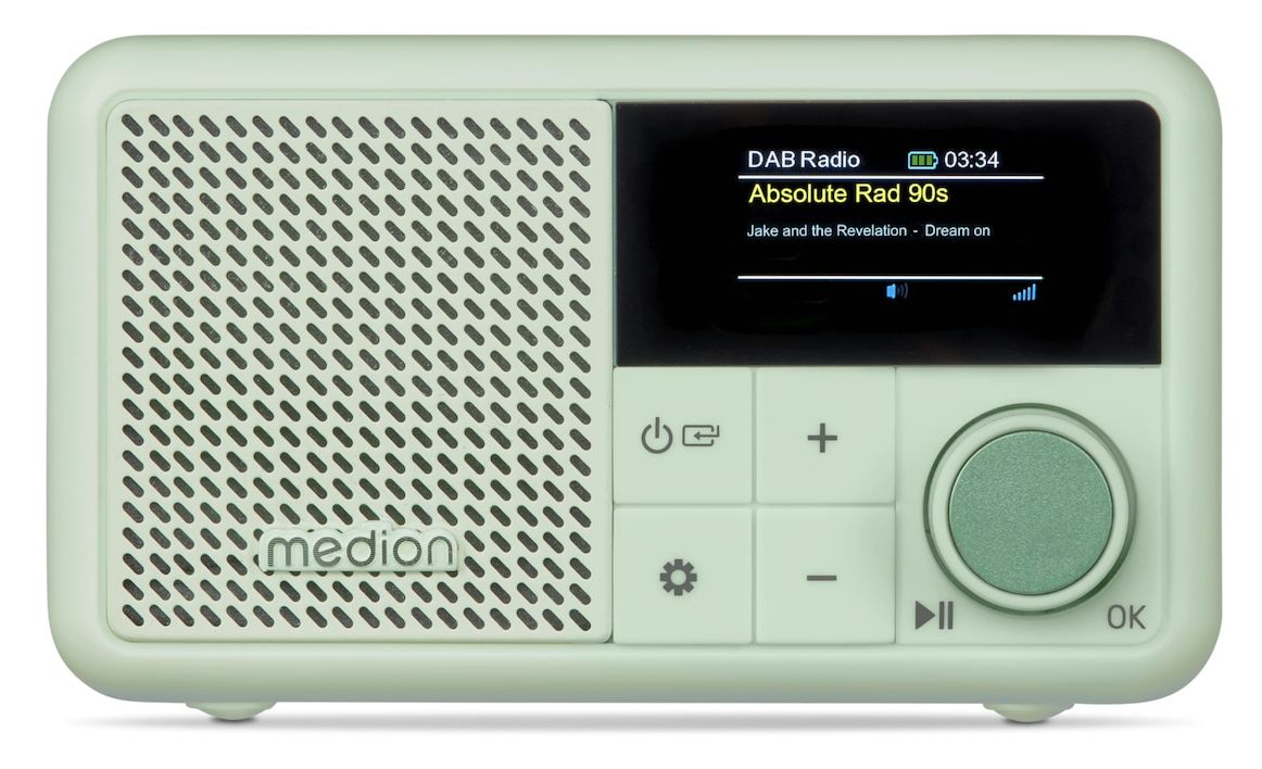 Life S66822 Bluetooth DAB+, UKW Radio Tragbar IPX1  (Grün) 