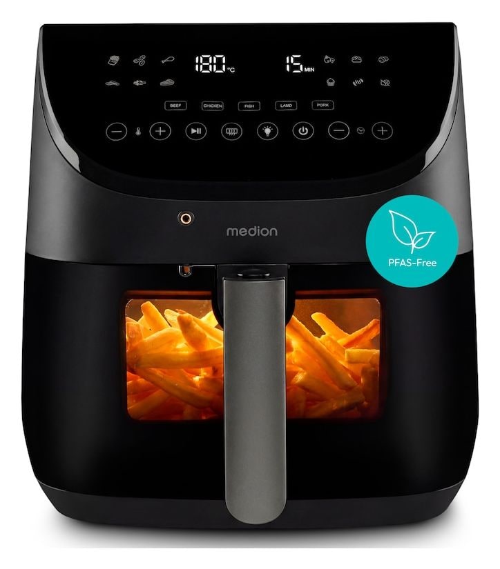 Life X20 XL MD13060 Heißluftfritteuse 6,6 l  (Schwarz) 