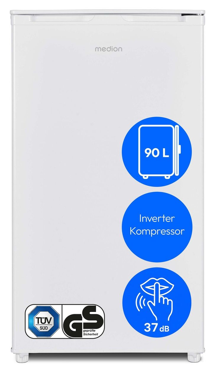 MD370033 90 l / 80 l Tischkühlschrank EEK: E 85 kWh Jahr  (Weiß) 