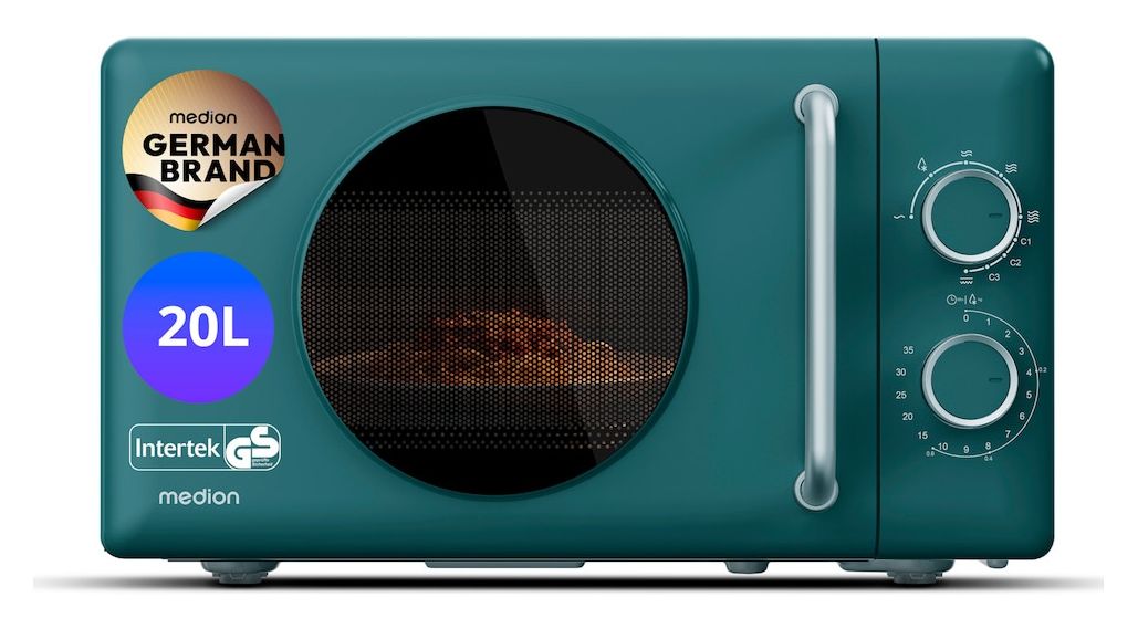 MD100119 Freistehende Mikrowelle 800 W Größe: klein 5 Stufen Grill  (Farbe Petrol) 