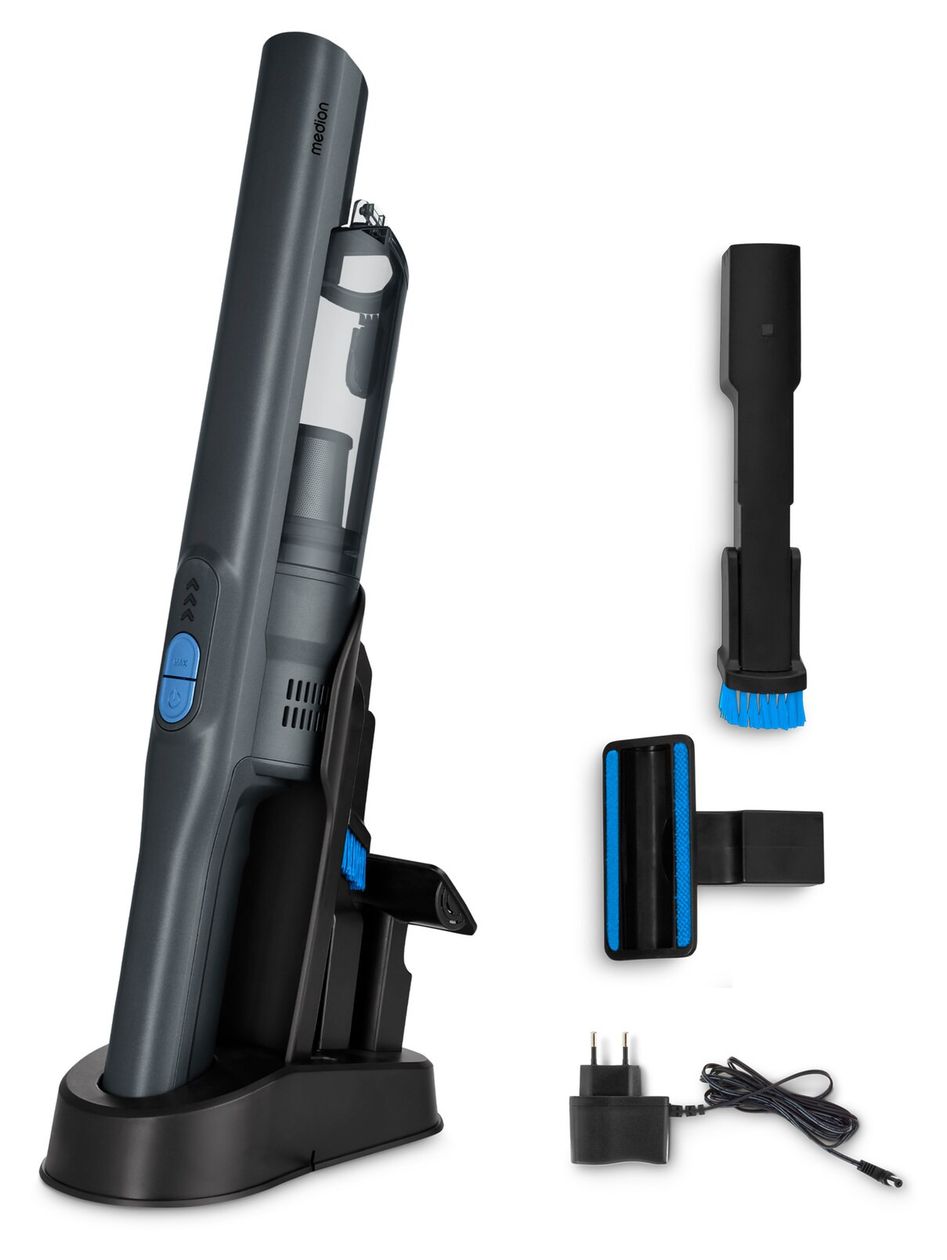 MD12057 Handstaubsauger Beutellos bis 15 min Laufzeit 14,8 V  (Grau) 