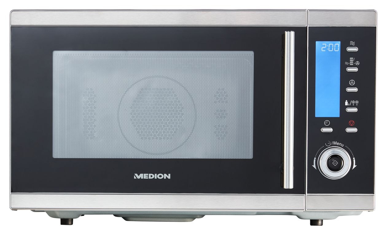 MD15501 Freistehende Mikrowelle 900 W Größe: mittel 11 Stufen Grill  (Schwarz, Edelstahl) 
