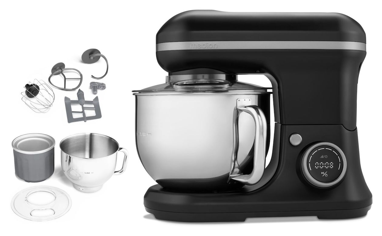 MD18420 1200 W Küchenmaschine 5 l  (Edelstahl/Schwarz) 