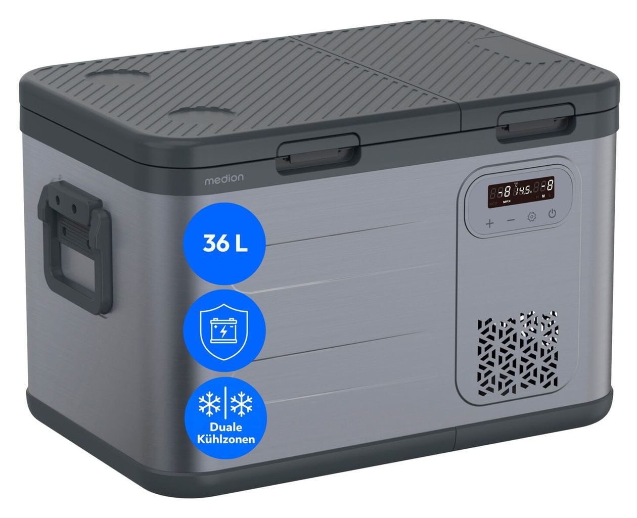MD370026 36 l Kühlbox  (Schwarz/Grau) 