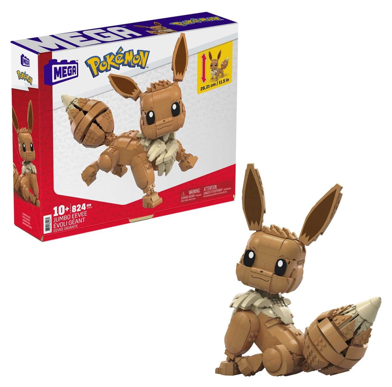 Pokemon Jumbo Evoli Bauset 824 Teile  (Beige/Braun) 