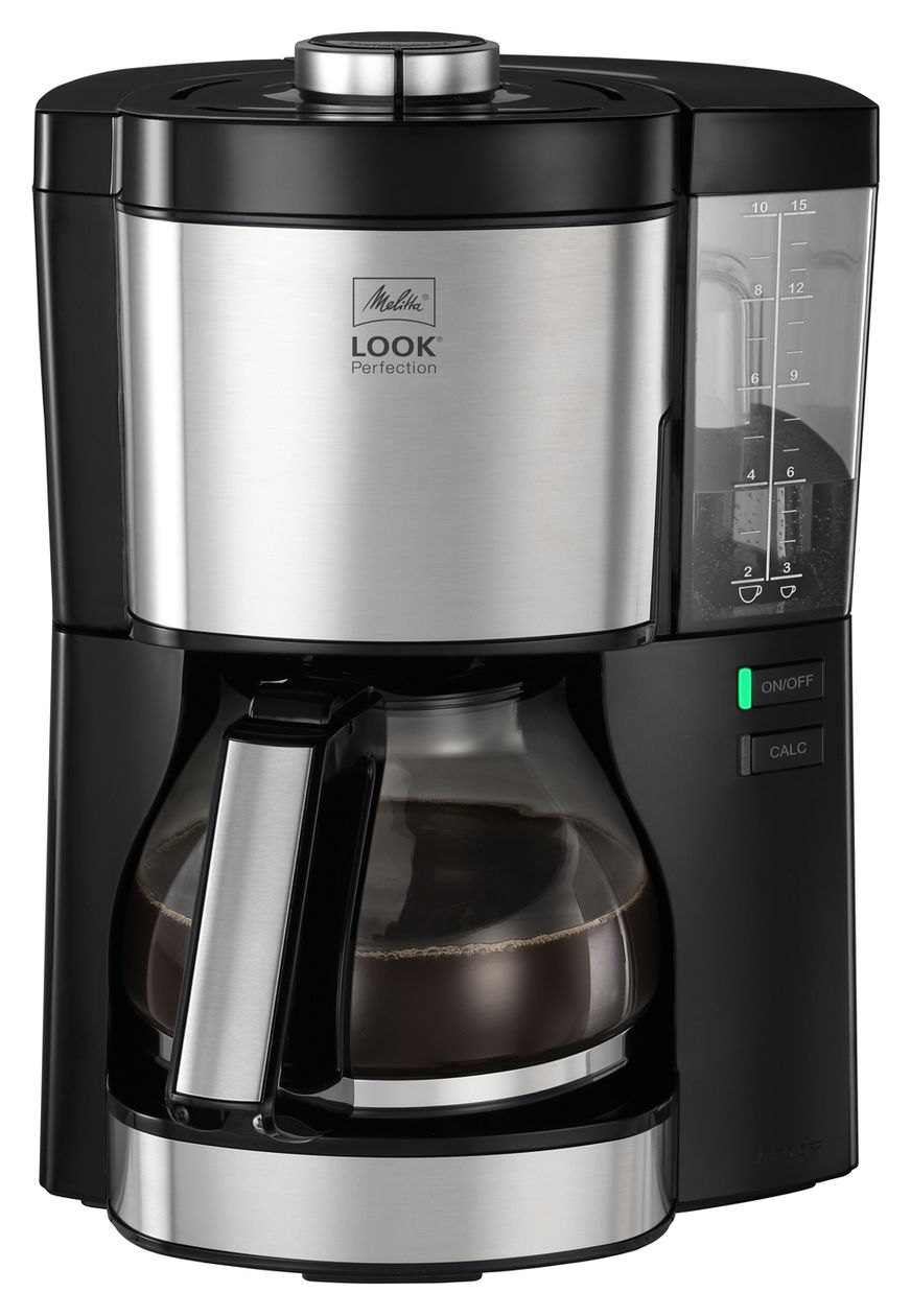 1025-06 Look Perfection 15 Tassen Filterkaffeemaschine  (Schwarz/Silber) 