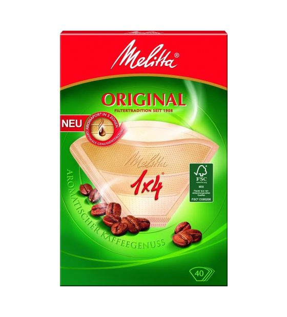 Filtertüten 1x4 naturbraun 80 Stück   (Braun) 
