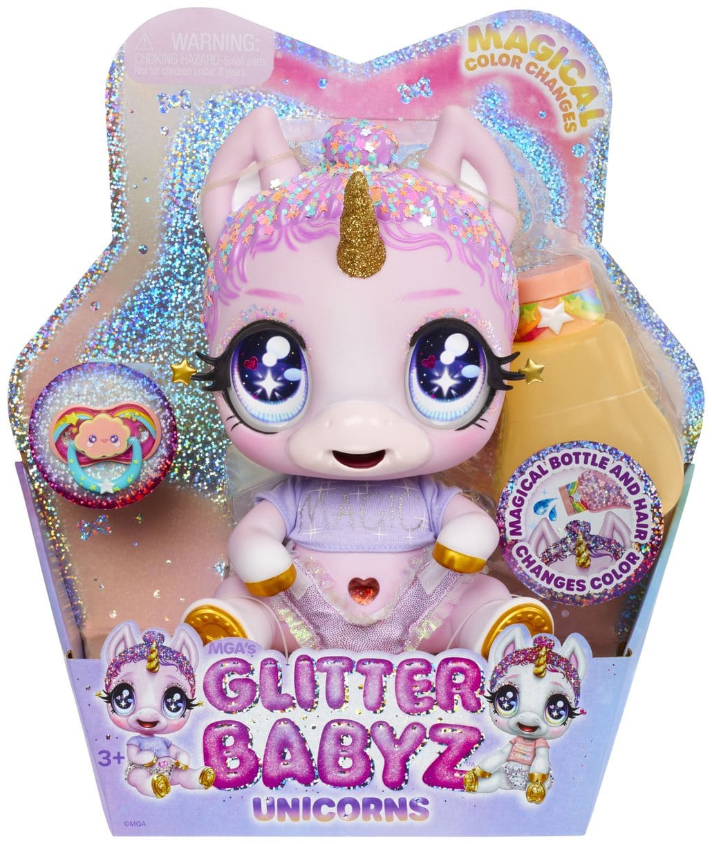 Glitter Babyz Unicorn Doll- Pink Rainbow  (Jewels Daydreamer) 