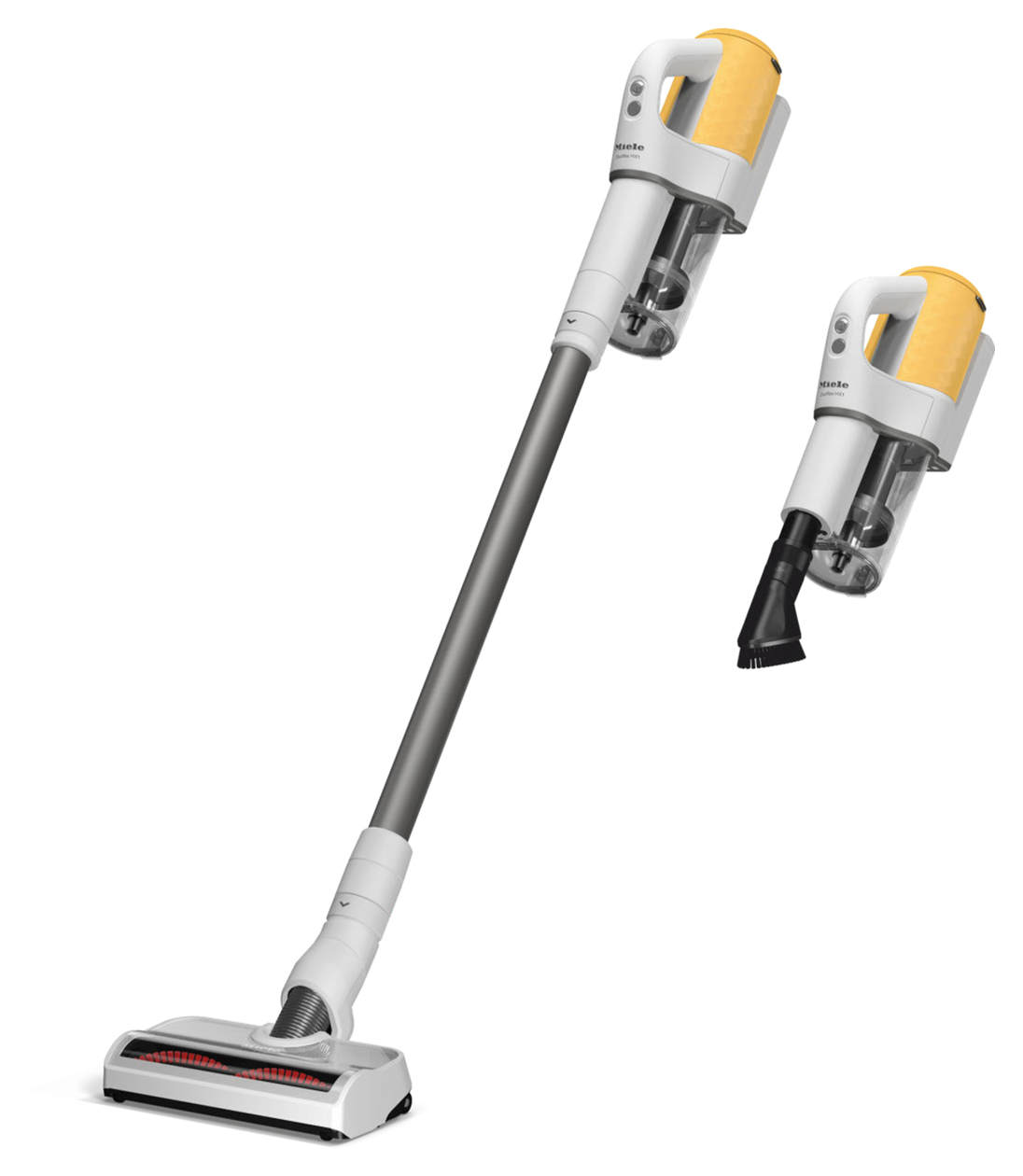 Duoflex HX1 Handstaubsauger Beutellos bis 55 min Laufzeit Hygienefilter  (Weiß, Gelb) 